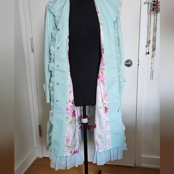 Jesus Diamante hime gyaru lolita aqua blue victorian spring coat - Picture 10 of 13